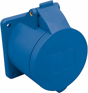 Paneluttag, Infällt, Rakt, 16A, 3P+J, 230V, 9h, IP44 (75x75) - 2426078
